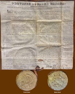 Upper Canada Crown Patent (Land Grant) issued under King William IV